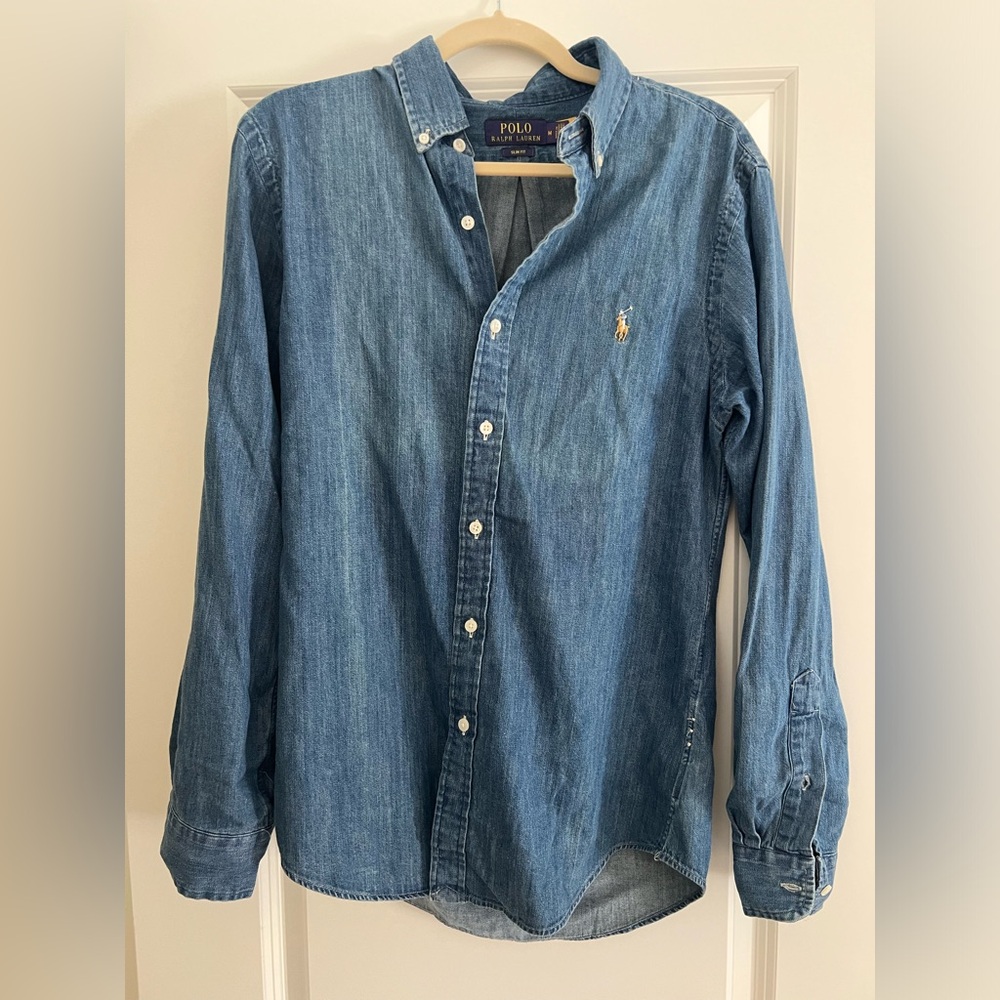 Men’s Medium Chambray Polo slim fit